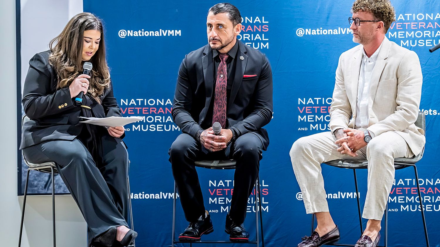 Zachariah Collett on a three-person panel at the National Veterans Memorial and Museum