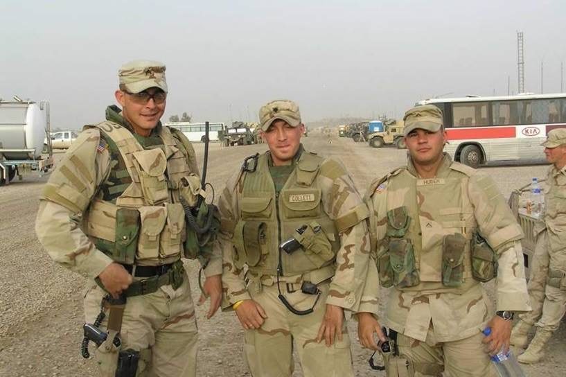 Zachariah Collett with fellow soldiers during a deployment